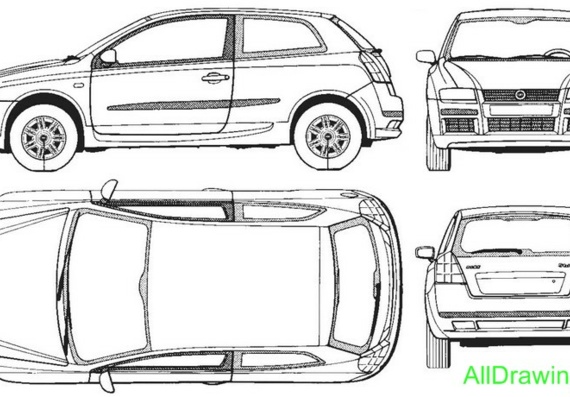 Fiat Stilo 3-Door (2005) (Fiat Stilo 3-door (2005)) - drawings (figures) of the car